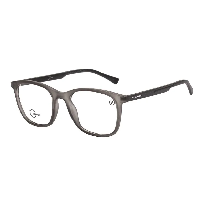 Armação Para Óculos de Grau Masculino Fibra de Carbono Quadrado Cinza LV.IJ.0346.0401 M