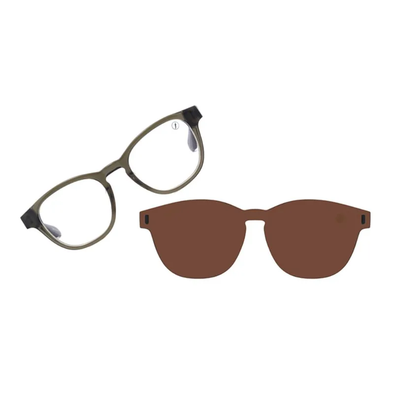 Armação Para Óculos de Grau Masculino Acetato Italiano Multi Polarizado Verde LV.MU.1242.0215 M