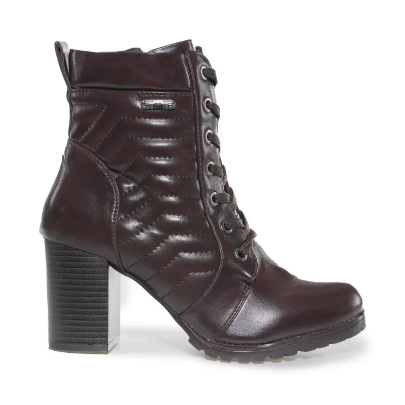 Bota Coturno Mooncity Salto Alto Feminina Marrom TAMANHO 37