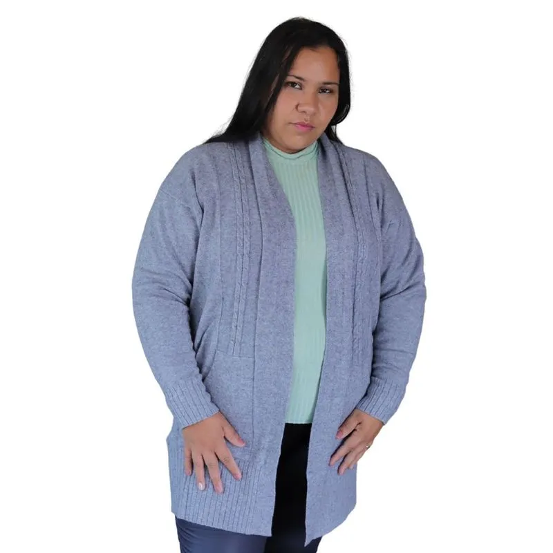 Cardigan Tricot Feminino Plus Size City Lady 658070