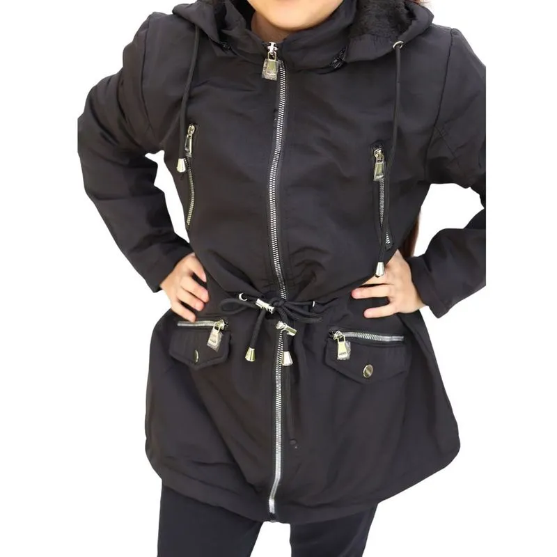 Jaqueta Parka Nylon Forrada Juvenil Pixy Love 840033