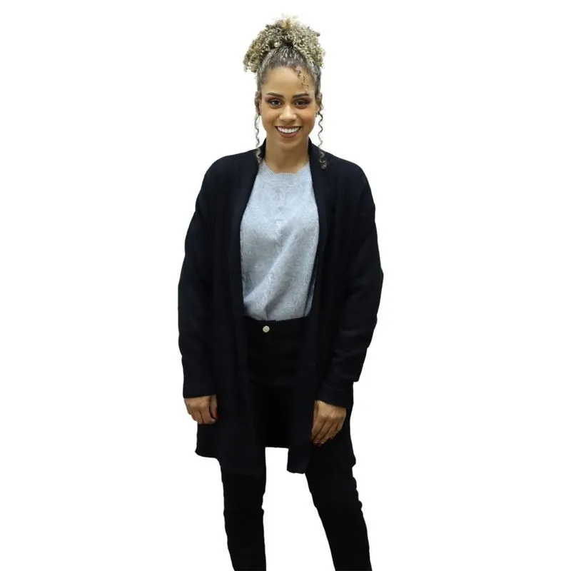 Cardigan Tricot Feminino Com Bolso Facinelli 651130