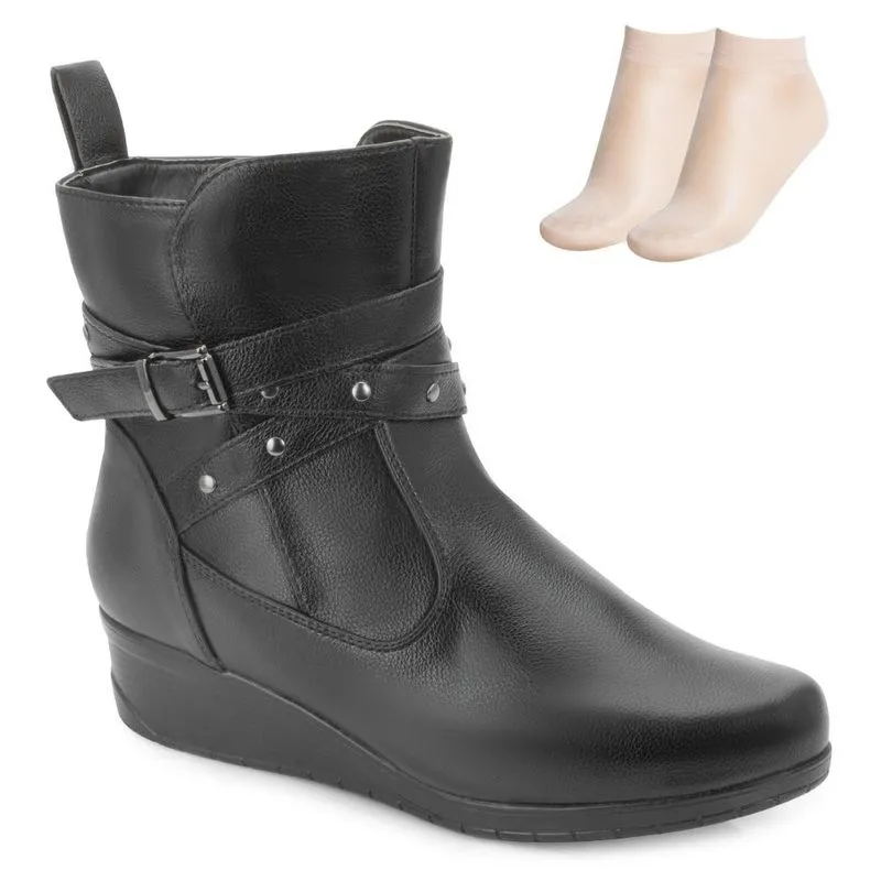 Bota Anabela Pink Moon e Meia MC25-71161 35 / Preto