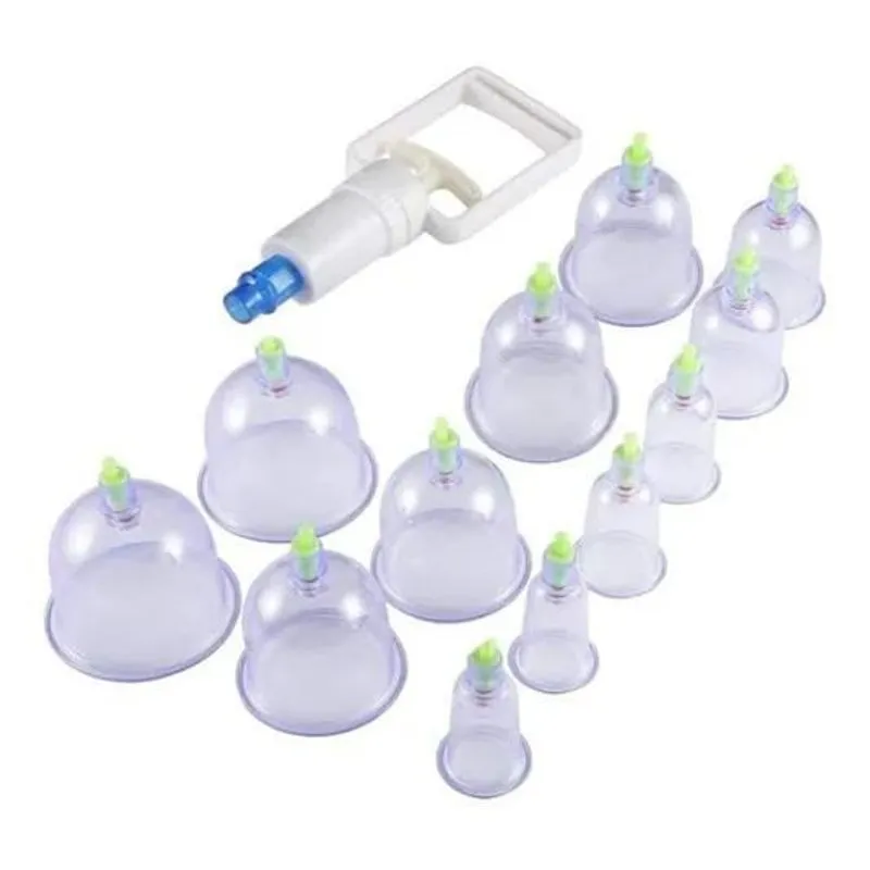 3x Kit 12 Ventosas + Bomba Ventosaterapia Massoterapia