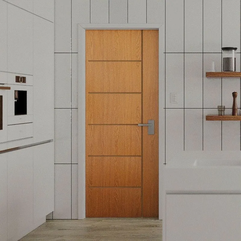Folha De Porta De Madeira 210x80cm Espessura 3,5cm Mso Eucaplac Frisada Elegance Eucatex Teka Milano
