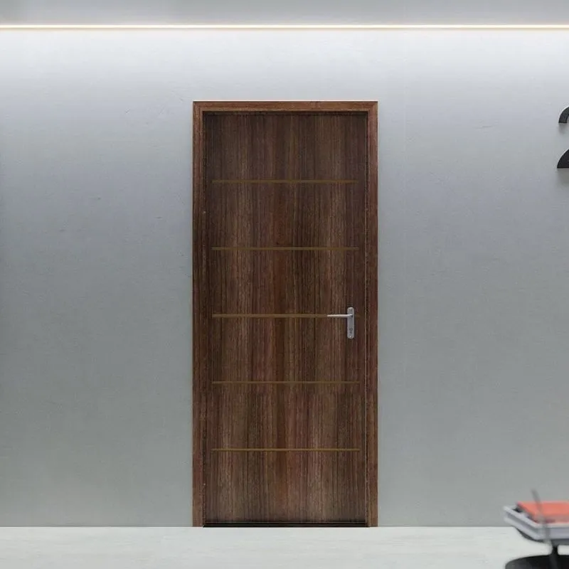 Folha De Porta De Madeira 210x80cm Espessura 3,5cm Mmc Eucaplac Frisada Residence Eucatex Noce Ebano