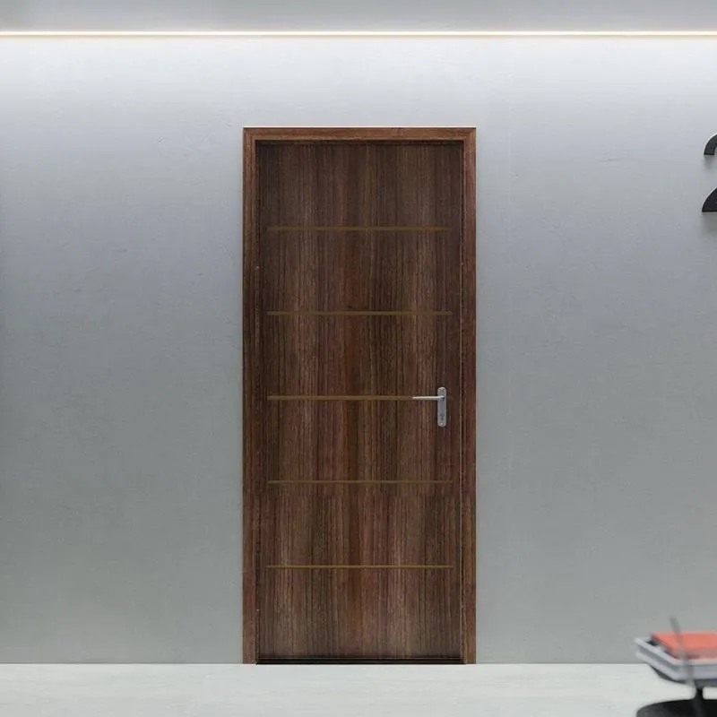 Folha De Porta De Madeira 210x82cm Espessura 3,5cm Mmc Eucaplac Frisada Residence Eucatex Noce Ebano