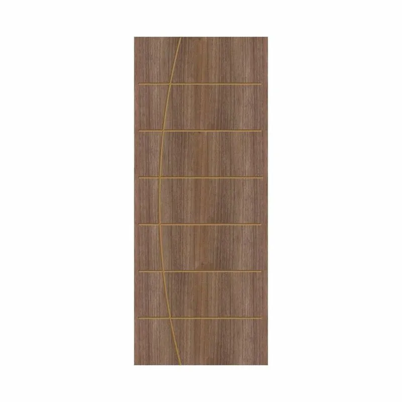Folha De Porta De Madeira 210x92cm Espessura 3,5cm Mmc Eucaplac Frisada Tivoli Eucatex Noce Ebano