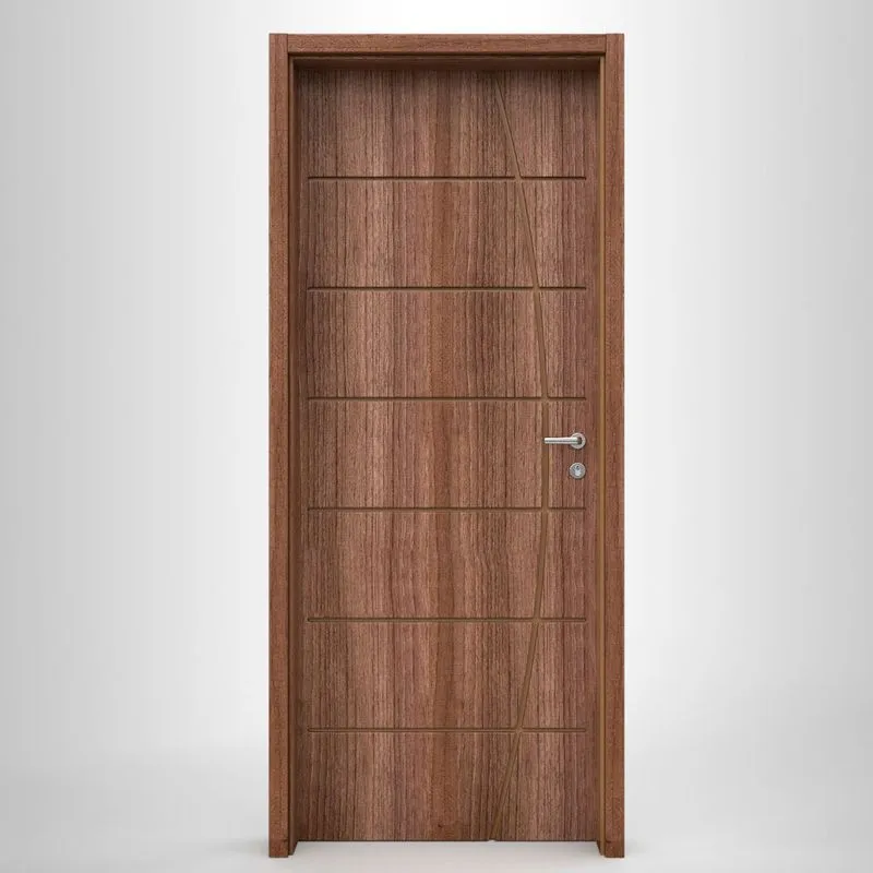 Folha de Porta Frisada Eucaplac Tivoli Noce Ebano Núcleo Vazado 82 (L)