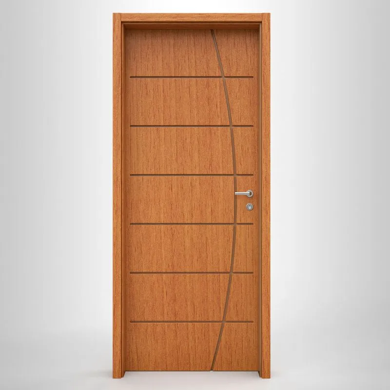 Folha de Porta Frisada Eucaplac Tivoli Nogal Mel Núcleo Vazado 82 (L)