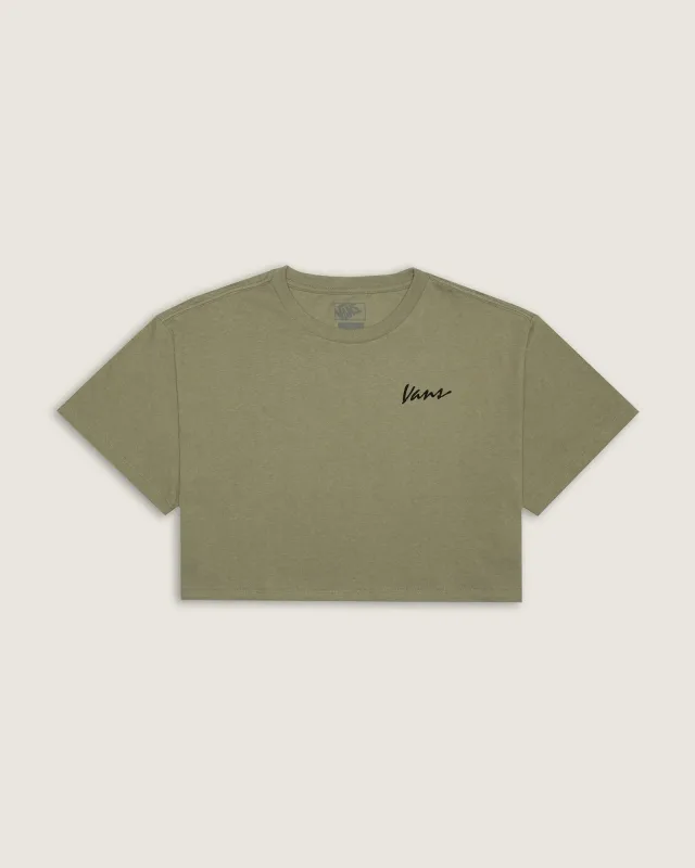 Cropped Vans Classic Script SS Bay Leaf