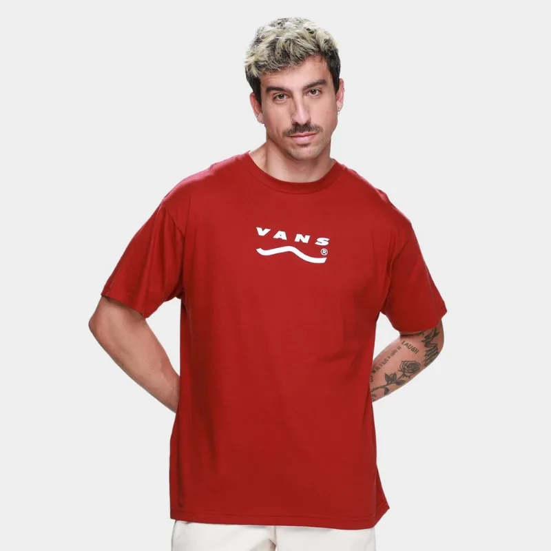 Camiseta Vans Determined Masculina - Masculino - Vinho+Branco