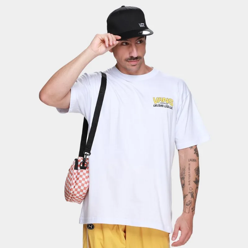 Camiseta Vans Shop Front Masculina - Masculino - Branco+Amarelo