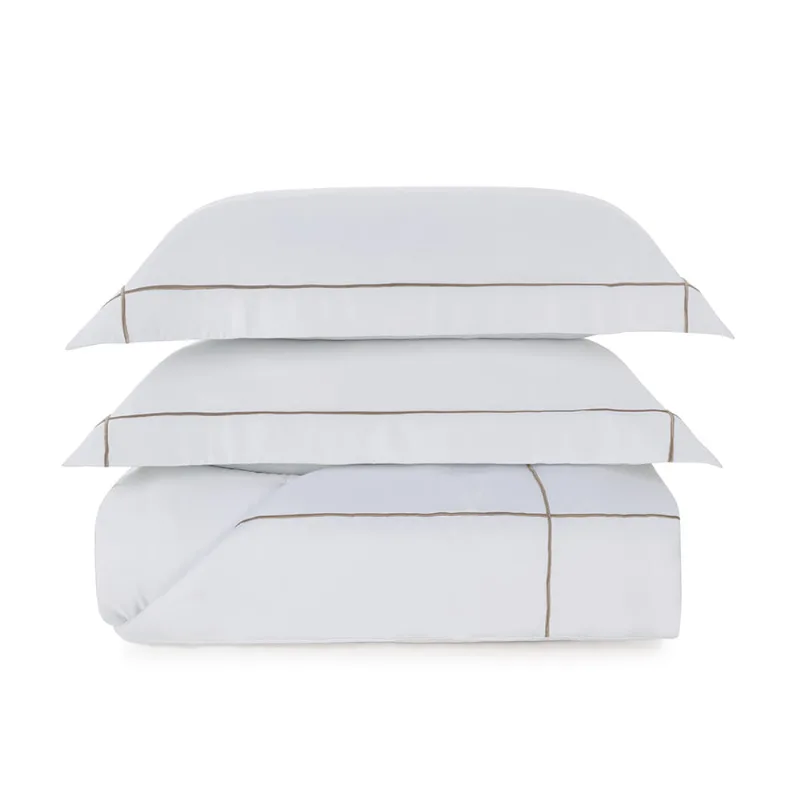 Jogo de Colcha King 300 fios Bambu Girelli Branco/Nocciola