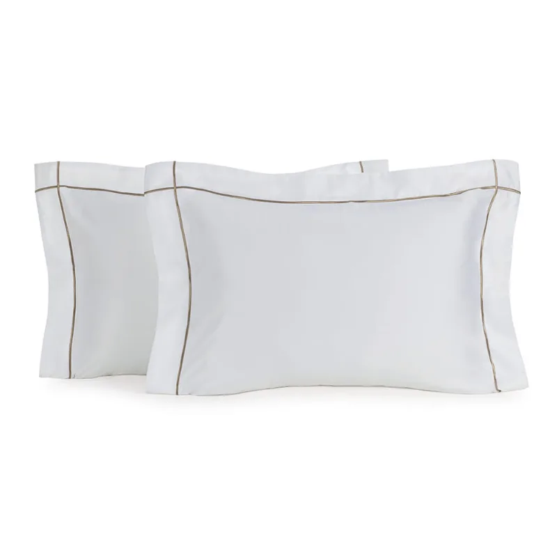 Jogo de Fronhas 300 fios Bambu Girelli Branco/Nocciola