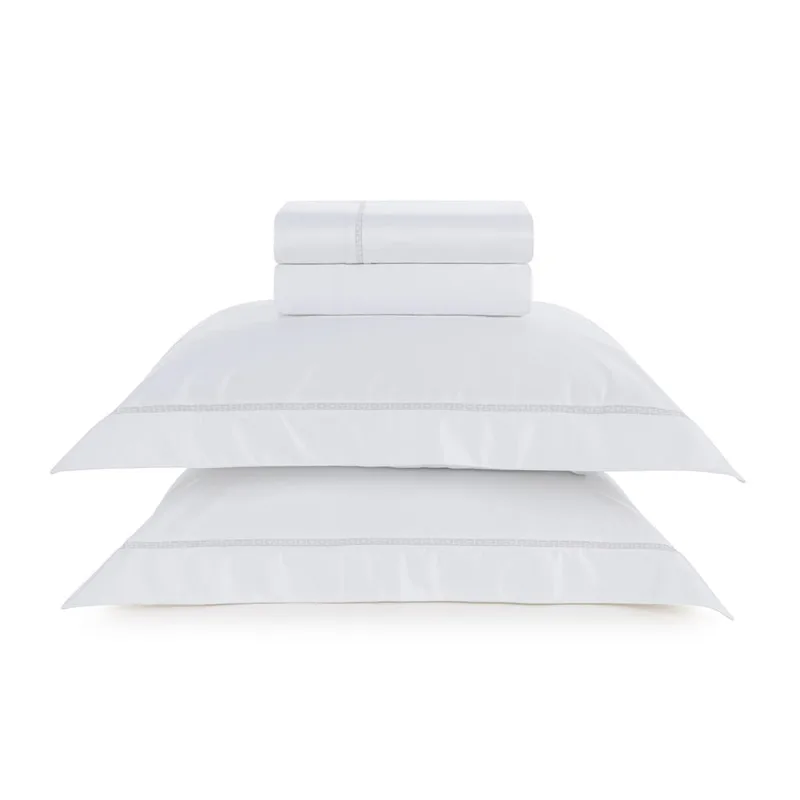 Jogo de Cama Queen 1000 Fios Agrigento Branco/Rose