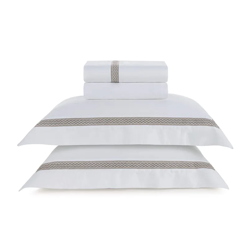 Jogo de Cama Queen 300 Fios Morelli Branco/Marrone