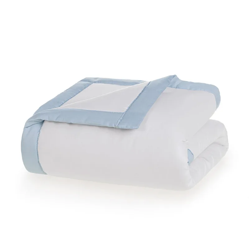 Edredom Baby 100% Algodão Egípcio Dolce Branco/Soft Blue
