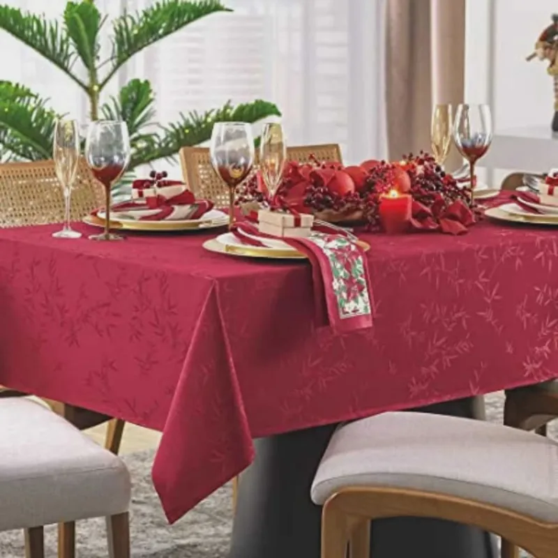 Toalha de Mesa Verissimo 8 Lugares 160cm x 270cm Vermelho