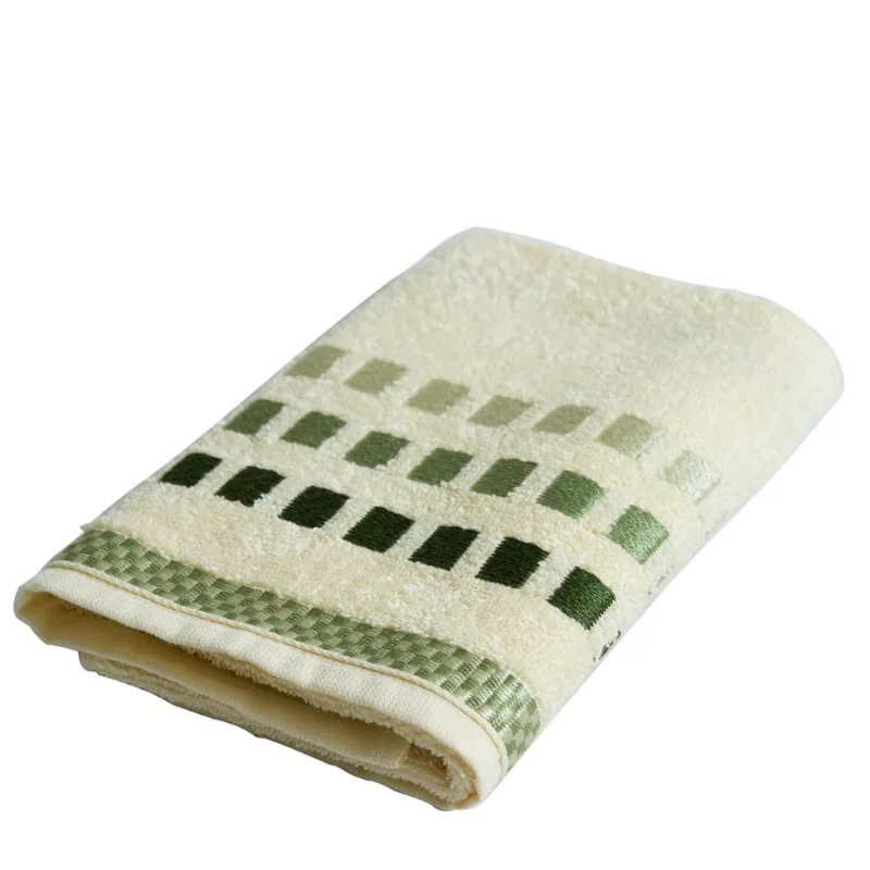 Toalha de Rosto Karsten Calera Natural com Verde