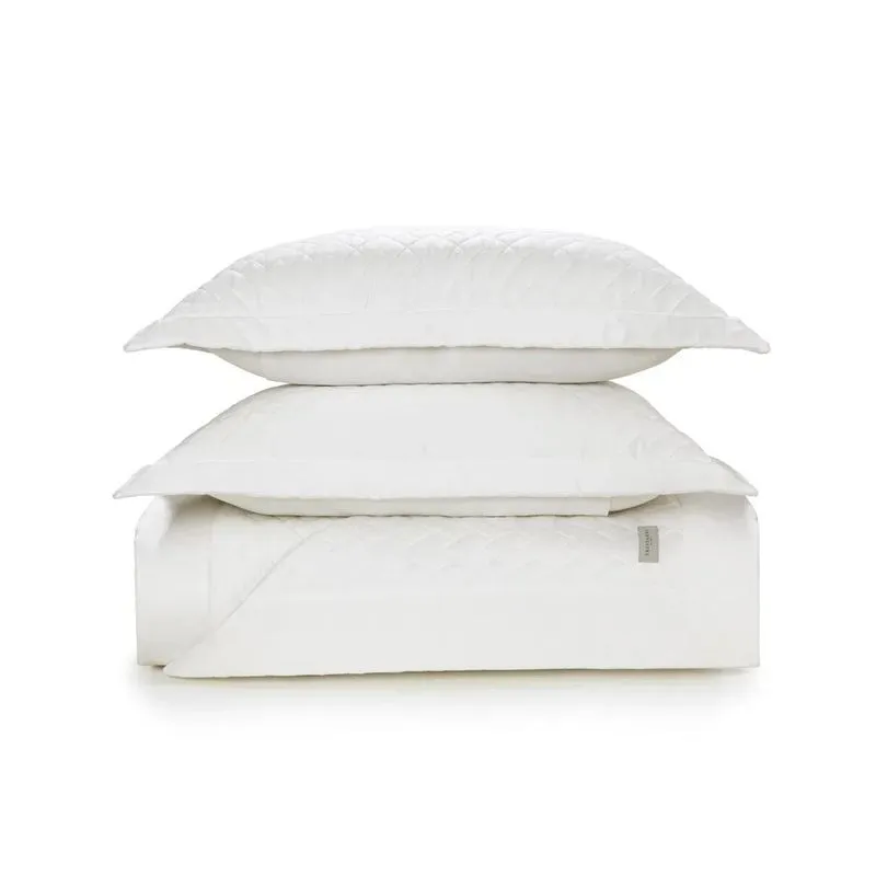 COLCHA COM PORTA TRAVESSEIRO TRUSSARDI SPIAZZO QUEEN BRANCO