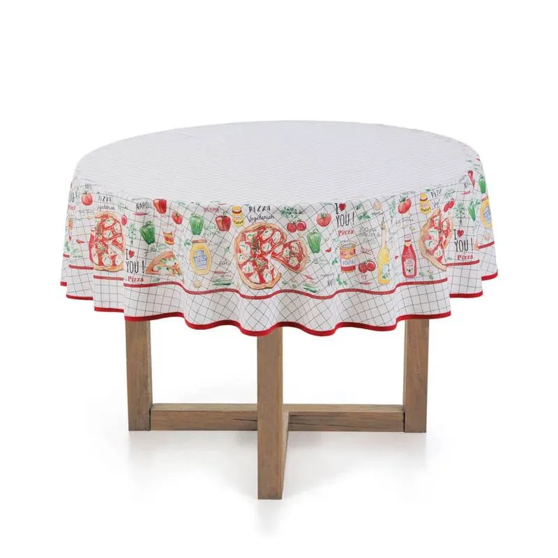 Toalha de Mesa Redonda Estampada 1,6m - Karsten Pizzaria
