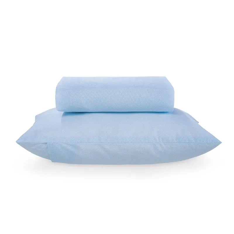 JOGO DE CAMA BERCO PERCAL 180 FIOS MUNDO AZUL