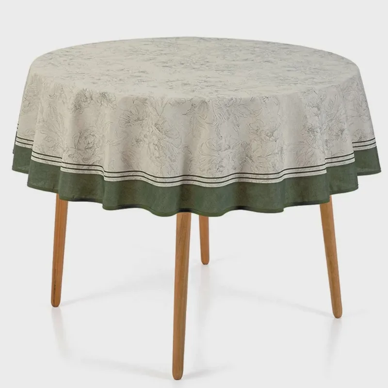 Toalha de Mesa Karsten Redonda 4 Lugares Sempre Limpa Constance