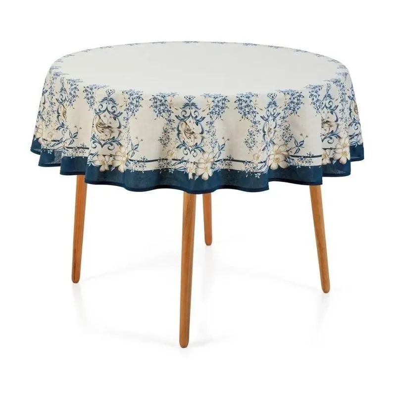 Toalha de Mesa Redonda Estampada 1,6m - Karsten Agnes
