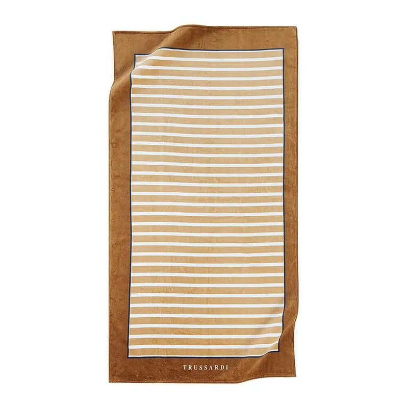 Toalha Praia Trussardi Gigante 86x163 Capri Caramelo Algodão