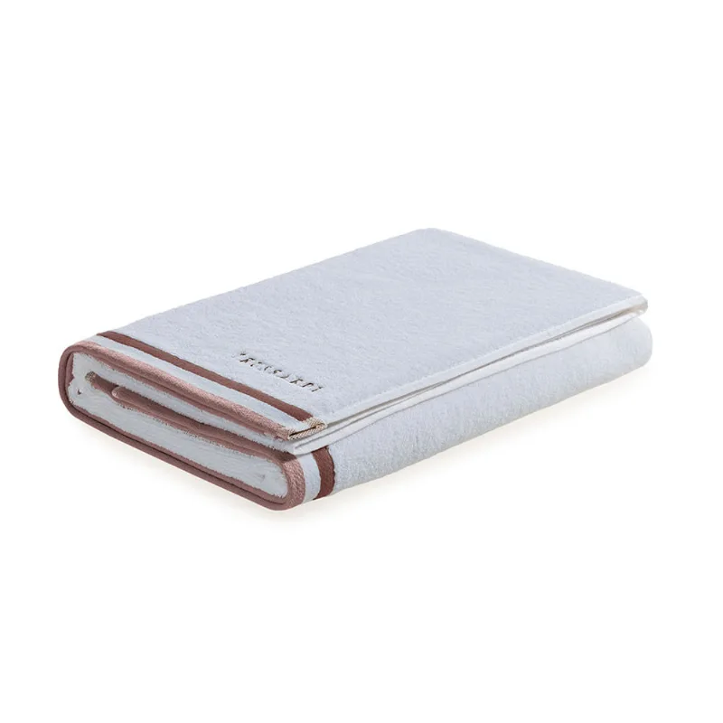 Toalha de Rosto com Bordado Localizado Montello Branco/Rosa