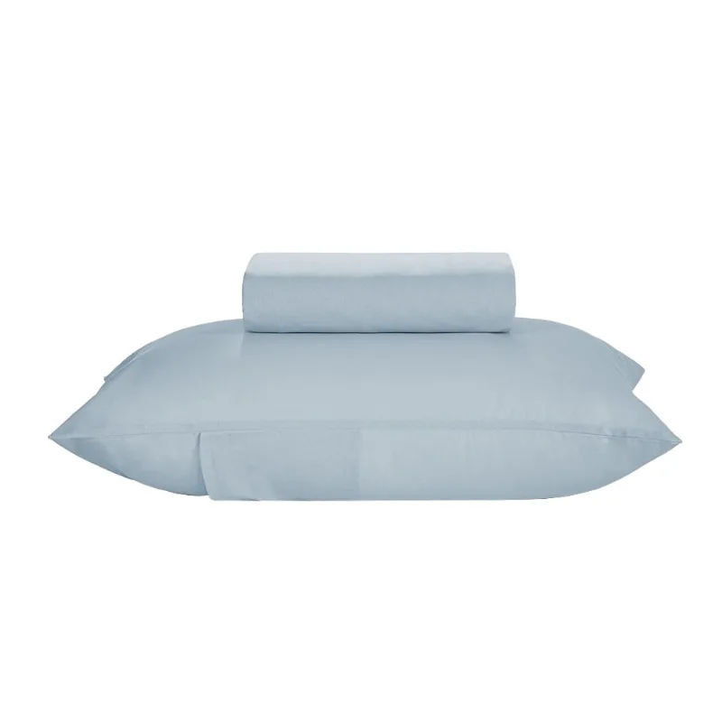 Jogo de Cama Solteiro Karsten Nuance 100% Algodão Azul Celeste 2 Peças