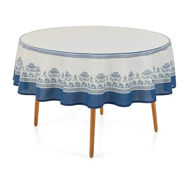 Toalha de Mesa Redonda Estampada 1,6m - Karsten Aurea