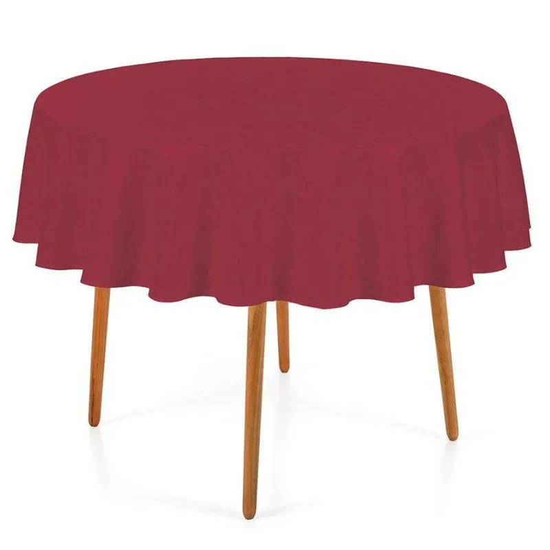 Toalha Mesa Redonda 4 Lugares Jacquard Beatrice Cereja
