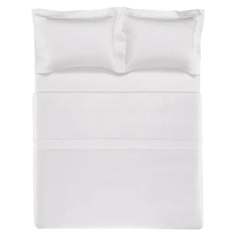 Jogo de Cama Girelli 4 Pçs 300 Fios 100% Bambu Branco Trussardi King
