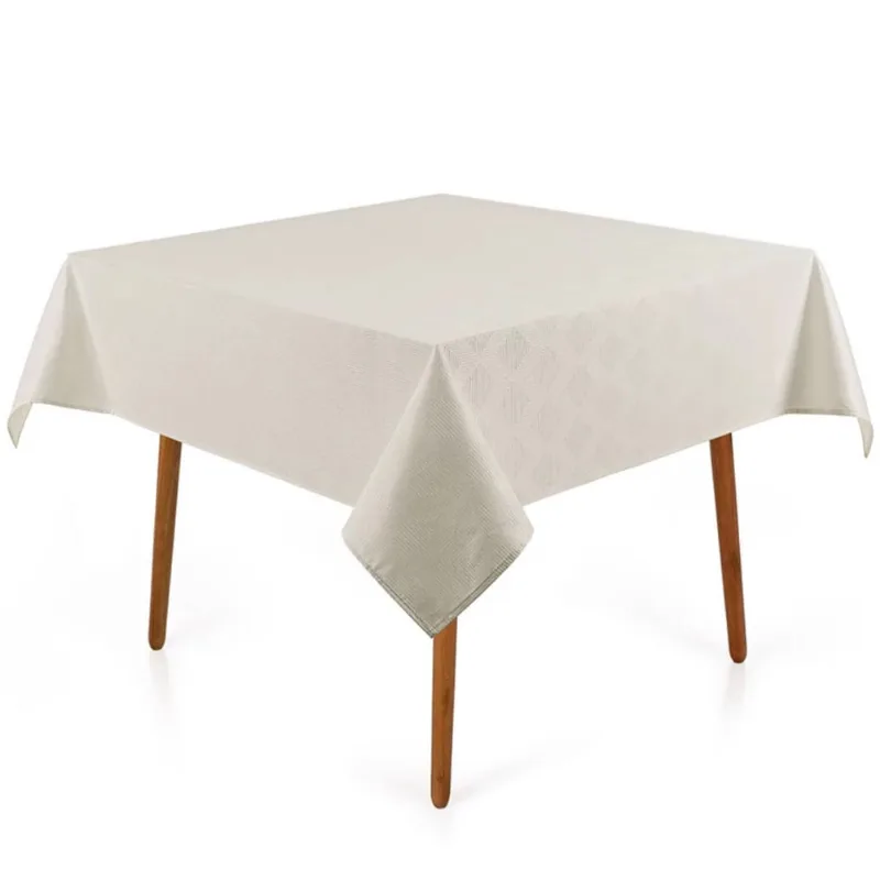 Toalha De Mesa Quadrada 8 Lugares Karsten Zattar Branca