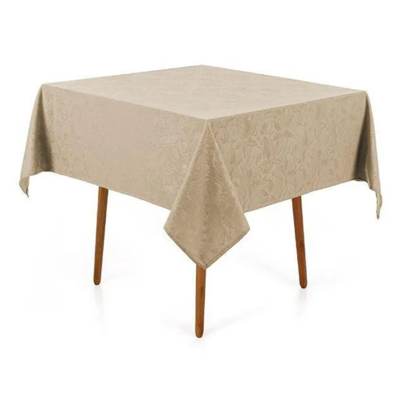 Toalha Mesa Quadrada 4 Lugares Jacquard Dominic Marrom