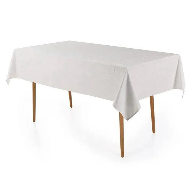 Toalha Mesa Retangular 6 Lugares Jacquard Melli Branca