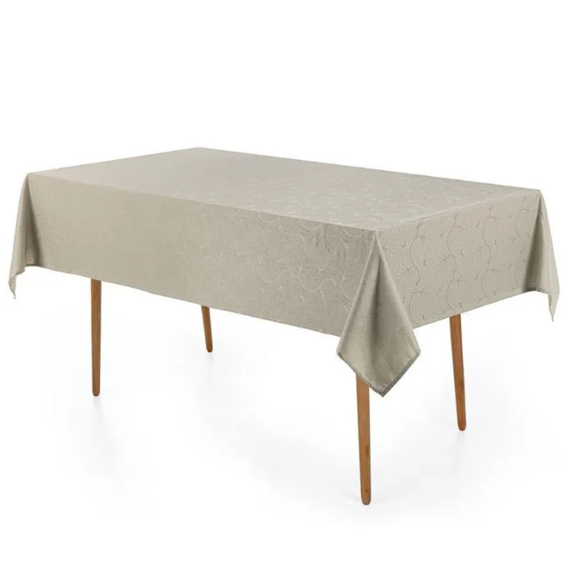 Toalha Mesa Retangular 8 Lugares Jacquard Melli Bege Karsten