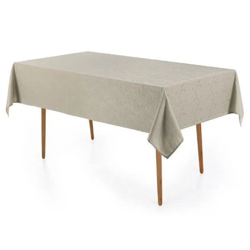 Toalha Mesa Retangular 6 Lugares Jacquard Melli Bege Karsten