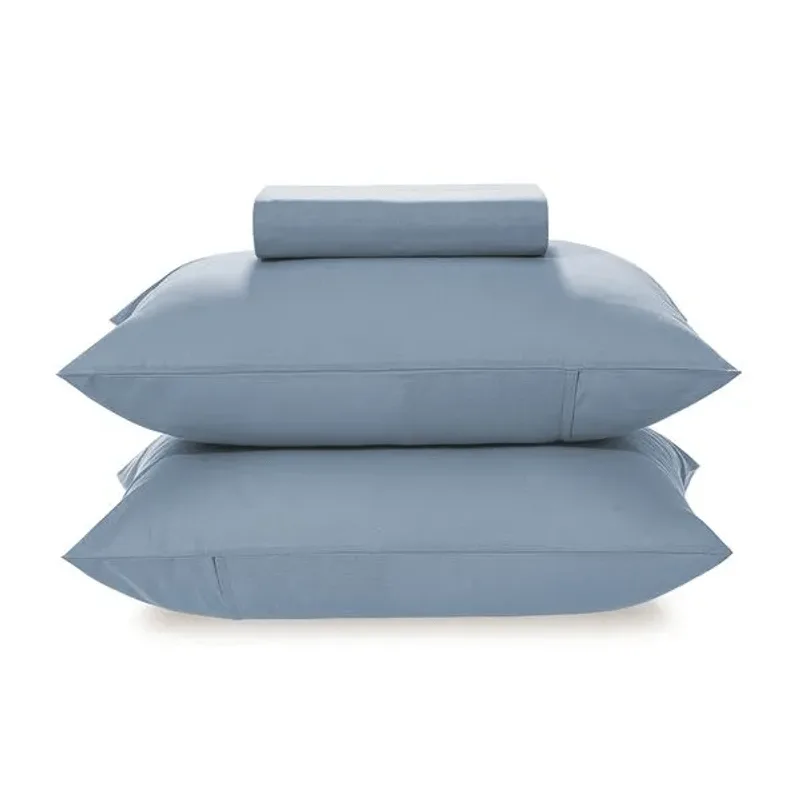 Jogo de Cama Percal 160 Fios Liso Simples Casal Jeans