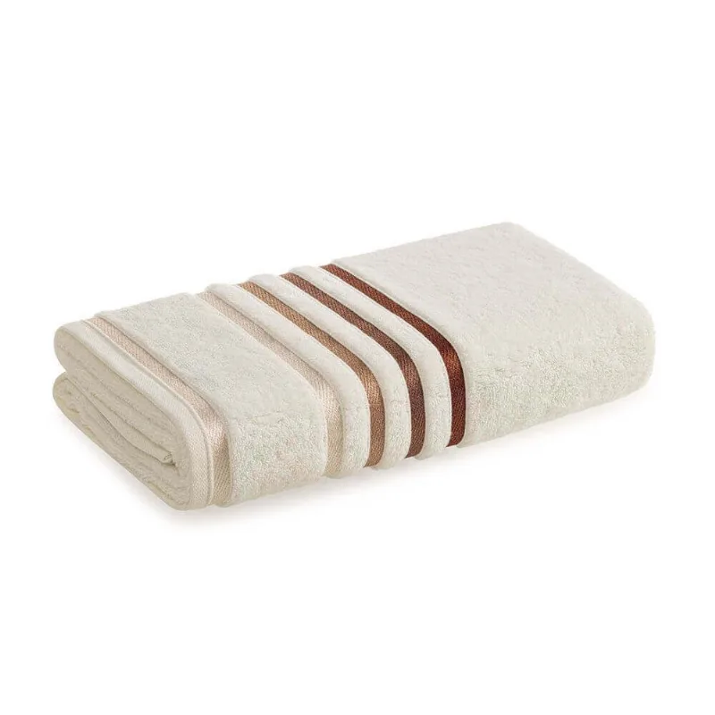 Toalha de Rosto Felpuda Lumina 48cm x 80cm - Karsten - Ivory 1112/Ferrugem 8