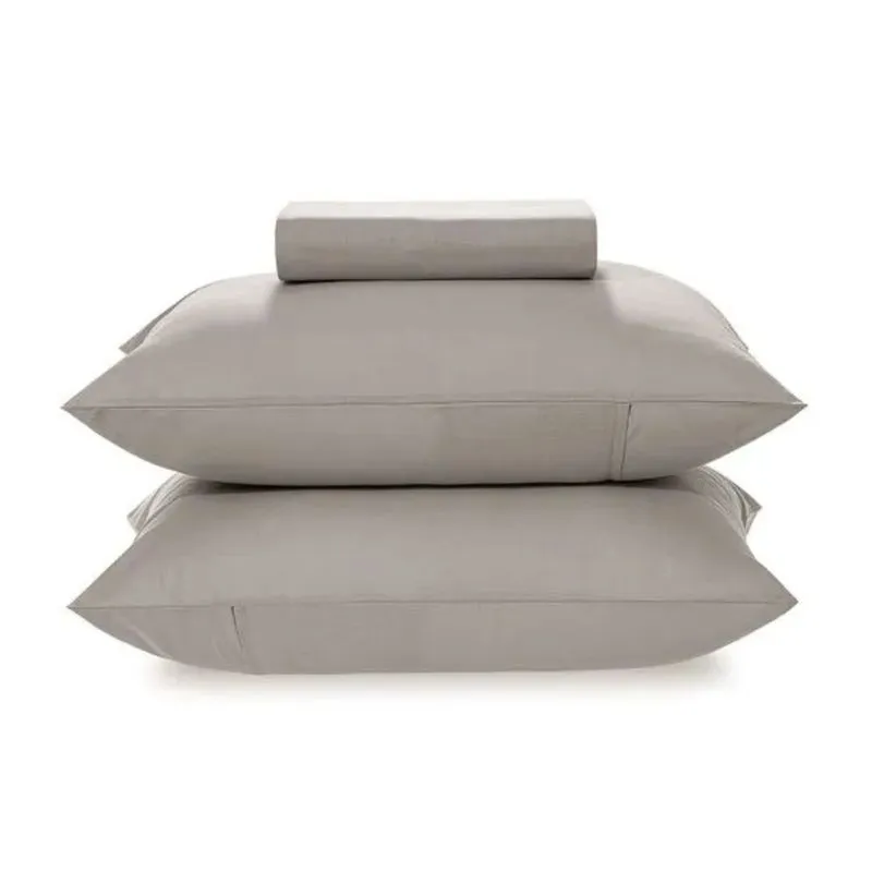 Jogo de Cama Percal 160 Fios Liso Simples Casal Cinza