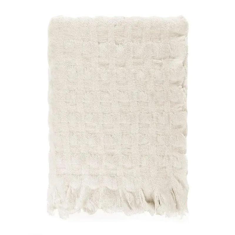 Manta Decorativa Tricot Campos 120 X 170 - Karsten Branco