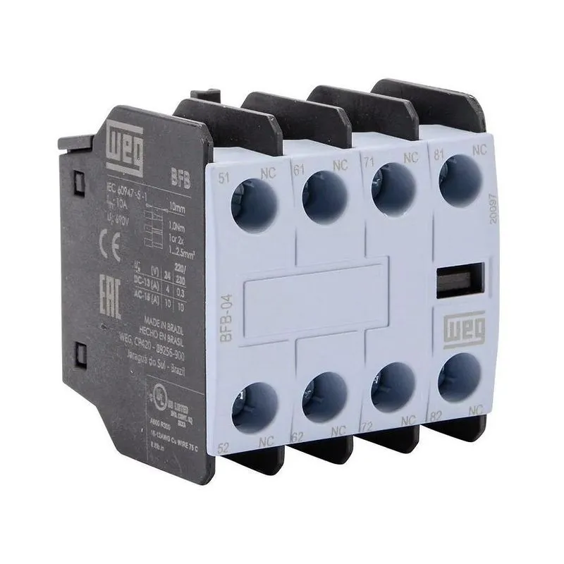 Bloco Contato Auxiliar Frontal Bfb04 4nf Weg