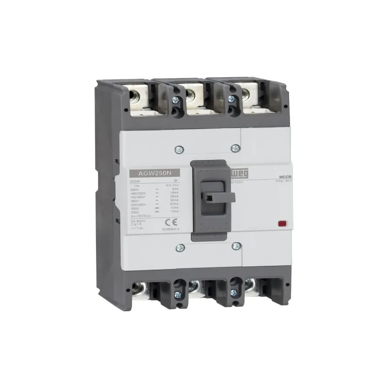 Disjuntor Caixa Moldada 175A AGW 250N 380V 30kA Térmico e Magnético Fixos Weg