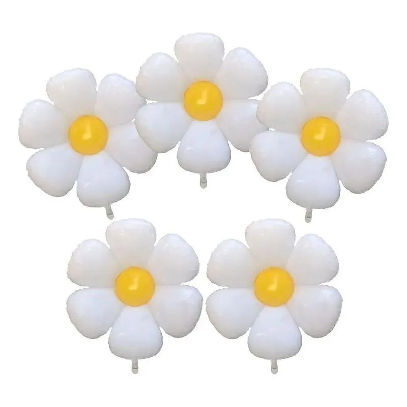 10 Balão Flor Margarida Branca 45cm Decoração Festa Jardim C