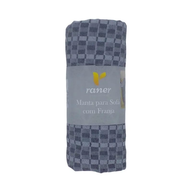 Manta para Sofá com franja 1,40m x 1,60m - Raner - Marrom