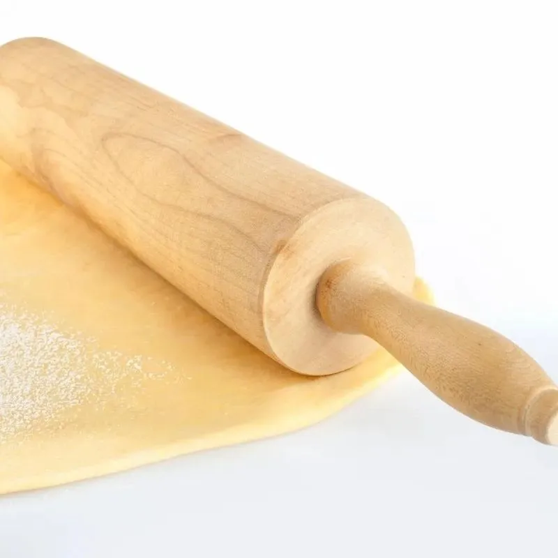 3x Pau De Macarrão Rolo De Abrir Massa Pão Torta Madeira Gra