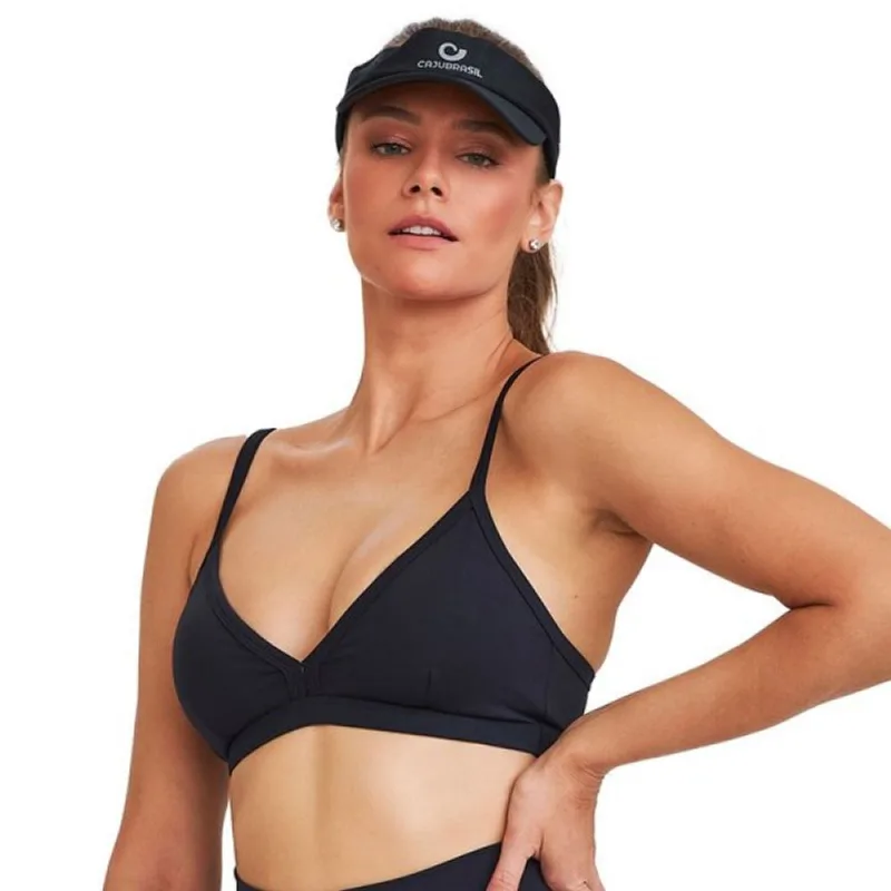 Top Caju Brasil Triângulo Clássico Preto Feminino Fitness G G